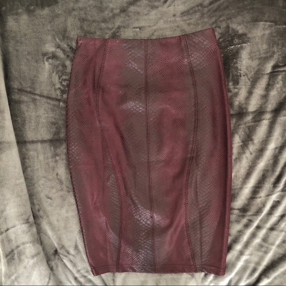 Faux leather skirt